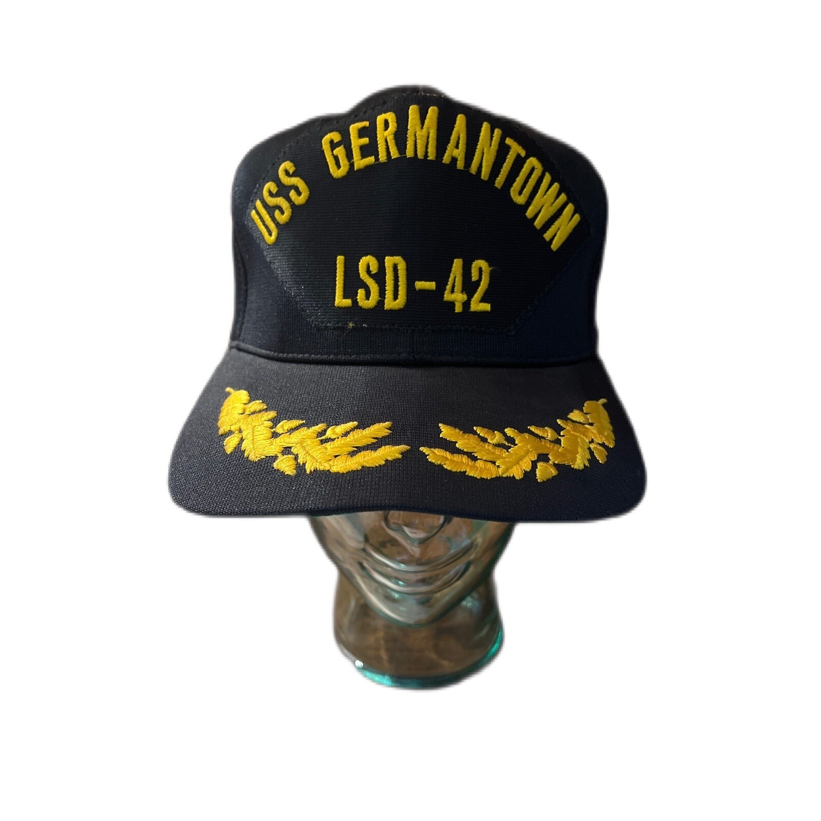 Uss Germantown Lsd42 Navy Blue Hat Embroidered Authentic  Adjustable Usa